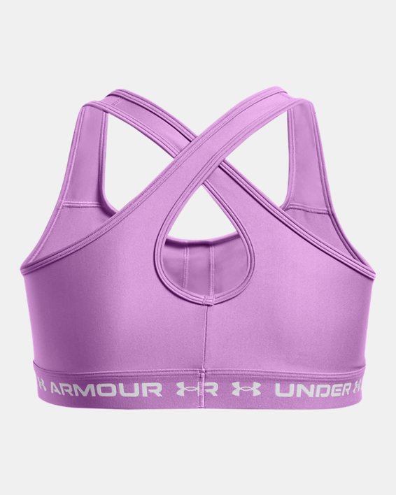 Sujetador deportivo de impacto medio Armour® Mid Crossback para mujer, Purple, pdpMainDesktop image number 4